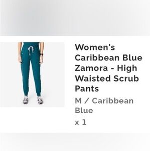 FIGS Limited Edition Scrunch Waist Zamora Jogger Caribbean Blue M